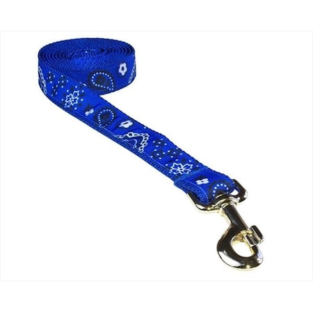 6 Ft. Bandana Dog Leash; Blue - Medium